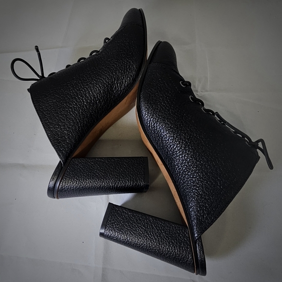 SYLVIE By Linea Paolo | Sassy Lace-UpHigh Block Heel LeatherMule - Picture 6 of 7